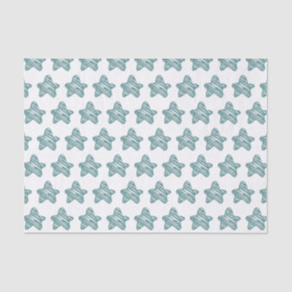 Papel De Seda Modern Blue Star Sketch Pattern