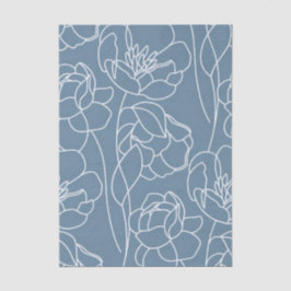 Papel De Seda Modern Blue Wildflower 