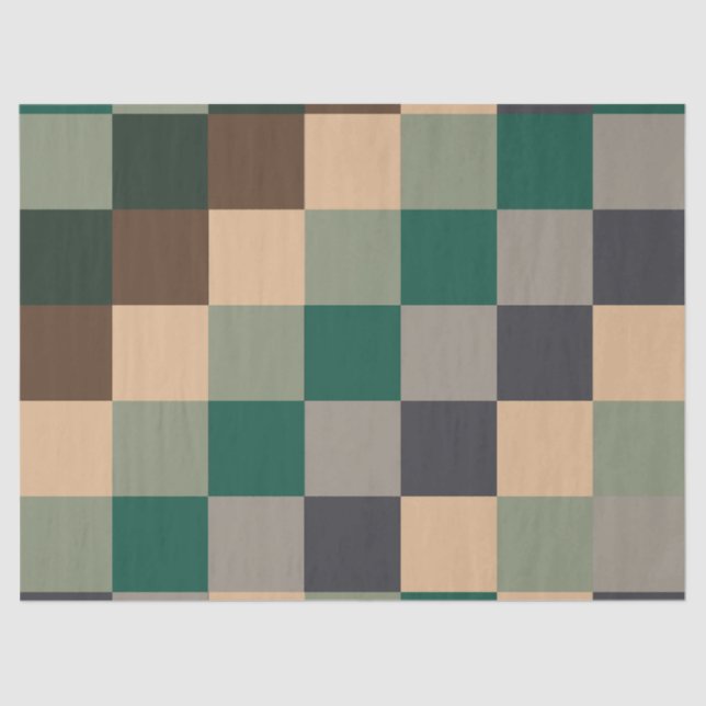 Papel De Seda Modern Color Checks Checkerboard (Anverso)