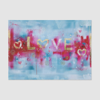 Papel De Seda Modern Colorful Abstract Love Design EW3 Decoupage
