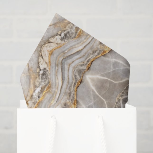 Papel De Seda Modern Cracked Gold  marble (Bolsa de regalo)