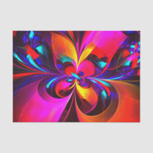 Papel De Seda Modern Floral Resumen Arte Patrón Azul Rojo #07