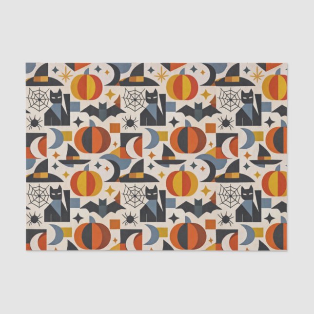 Papel De Seda Modern Geometric Halloween (Anverso)