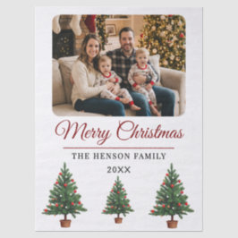 Papel De Seda Modern Personalized Family Photo Christmas 