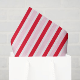 Papel De Seda Modern Pink Red Striped Christmas