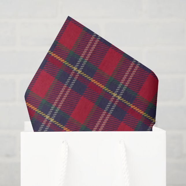 Papel De Seda Modern Plaid Christmas Gift  (Bolsa de regalo)