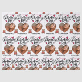 Papel De Seda Modern Red Happy Valentines Day one Heart Photo