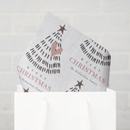 Papel De Seda Modern Scandi Minimal Blush Heart Christmas Tree
