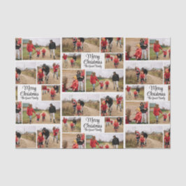 Papel De Seda Modern Simple Merry Christmas Family Collage