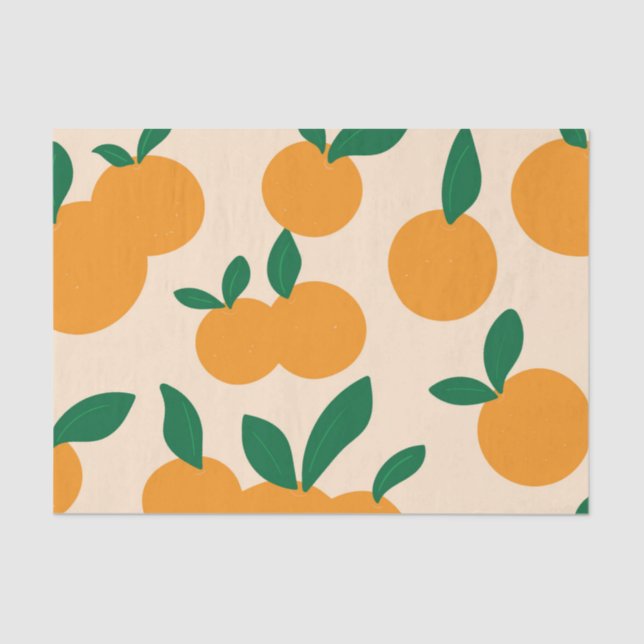 Papel De Seda Modern Stylish Citrus Fruit Oranges Pattern (Anverso)