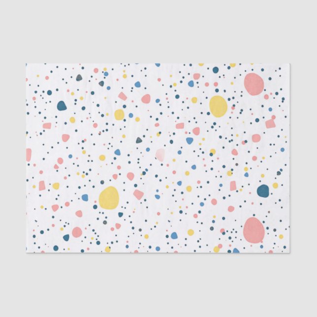 Papel De Seda Modern Terrazzo Confetti Dots Pattern Pastel (Anverso)
