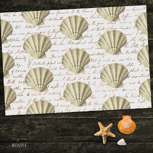 Papel De Seda Modern Vintage Beige Concha Script