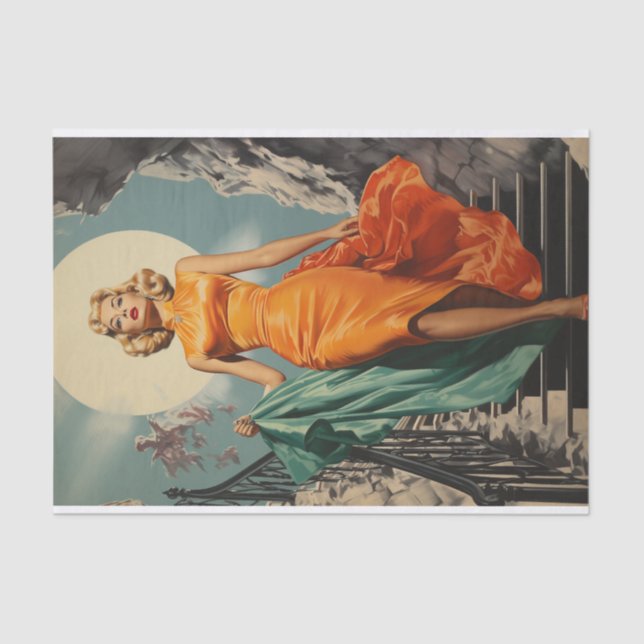 Papel De Seda Moderna a mediados del siglo (Anverso)