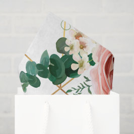 Papel De Seda Moderna acuarela de color coral rosa floral person