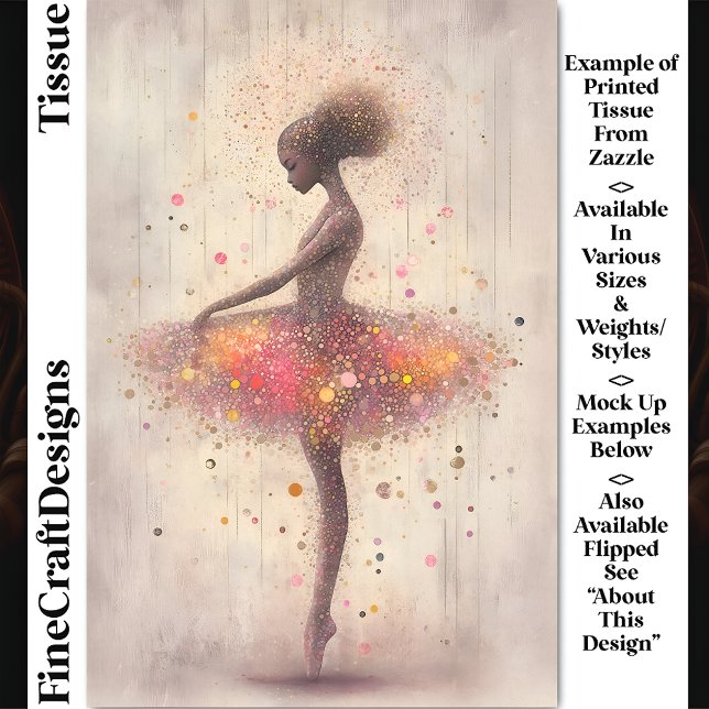 Papel De Seda Moderna Ballerina, Purpurina Y Dots DN4L Decoupage (Subido por el creador)