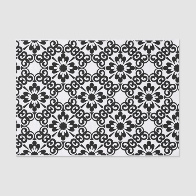 PAPEL DE SEDA MODERNA CASA DE CAMPO NEGRO Y BLANCO (Anverso)