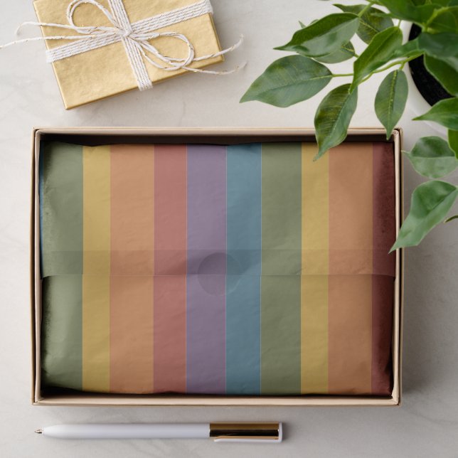 Papel De Seda Moderna Linear | MCM Arcoíris (Regalo )