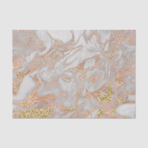 Papel De Seda Moderna Moda Faux Rosa Gold Marble Swirl