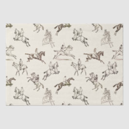 Papel De Seda Moderna Y Elegante Hípica Beige