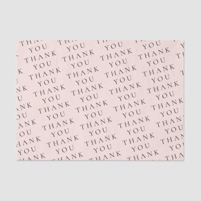 Papel De Seda Moderna y elegante Peach Black Gracias Personaliza (Anverso)