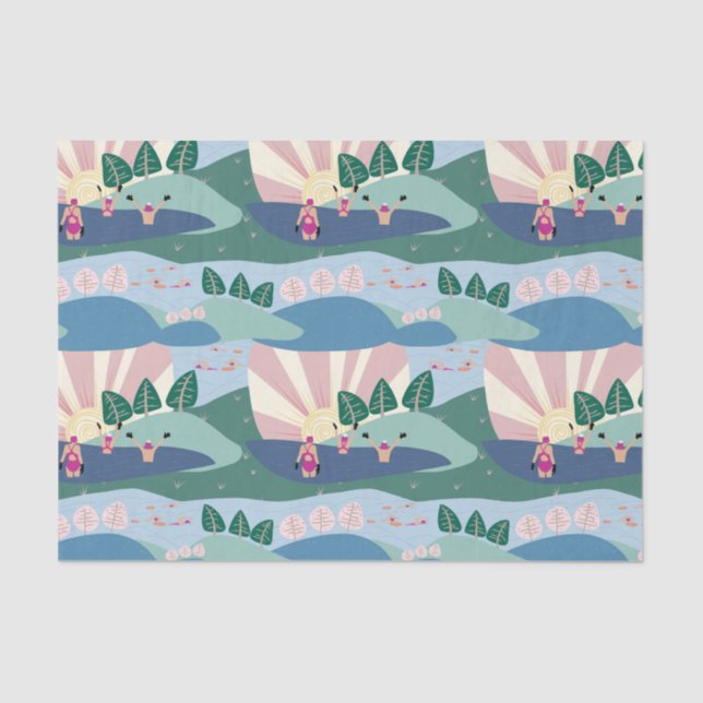 Papel De Seda Moderna y moderna natación a cielo abierto con ami (Anverso)