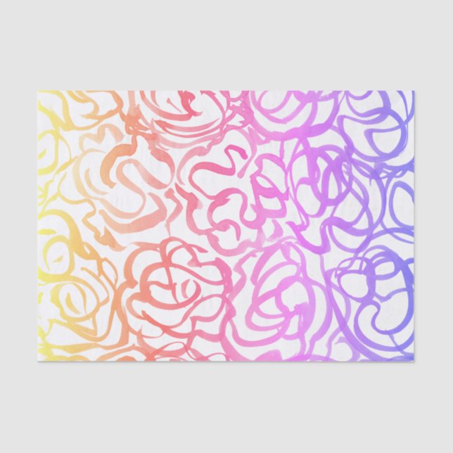 Papel De Seda Modernas nubes de arco iris Resumen Diseño de acua (Anverso)