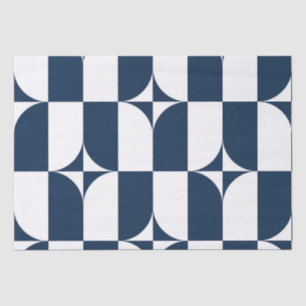 Papel De Seda Modernidad azul y blanco de mediados de siglo