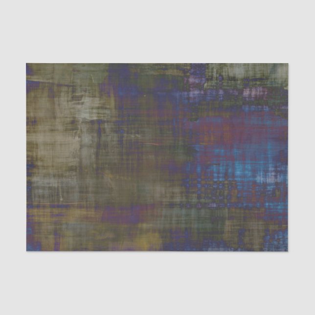 Papel De Seda Moderno Abstracto Azul Marrón Amarillo Grunge (Anverso)