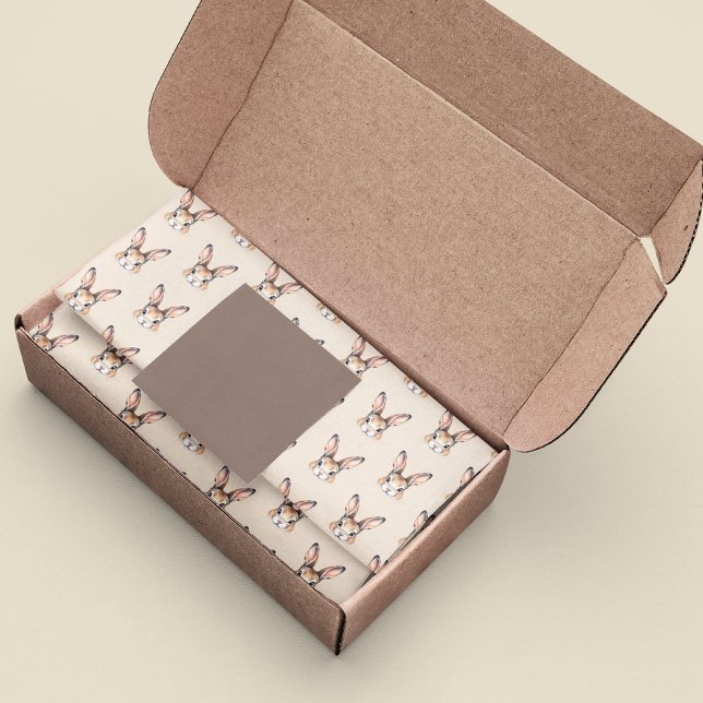 Papel De Seda Moderno acuarela Cute Conejo de Pascua Face Neutra (Subido por el creador)