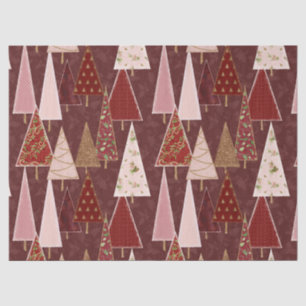 Papel De Seda Moderno árbol de Navidad victoriano oro borgoña ro