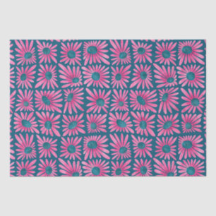 Papel De Seda Moderno bloqueo floral impresión margarita rosa