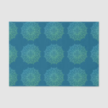 Moderno color verde azul naranja Mandala Boho Deco