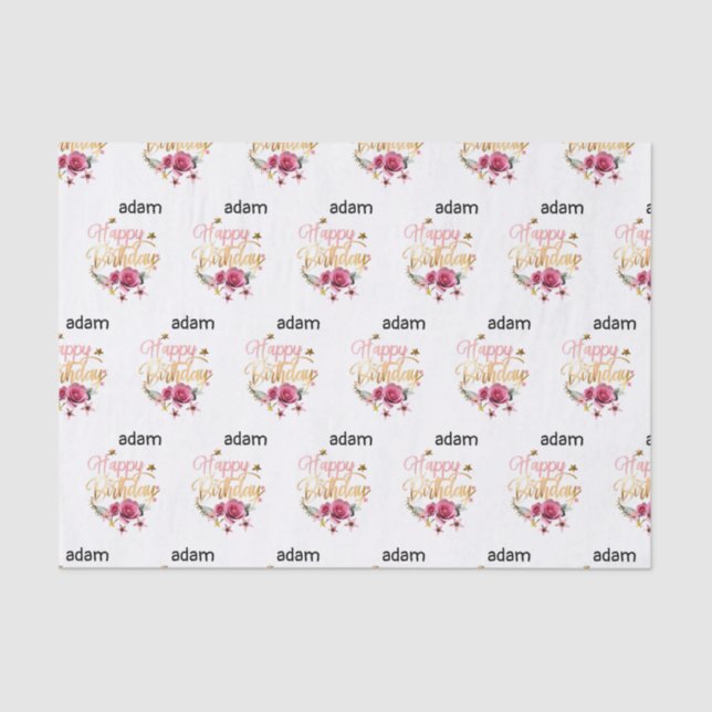 Papel De Seda moderno cumpleaños (Anverso)