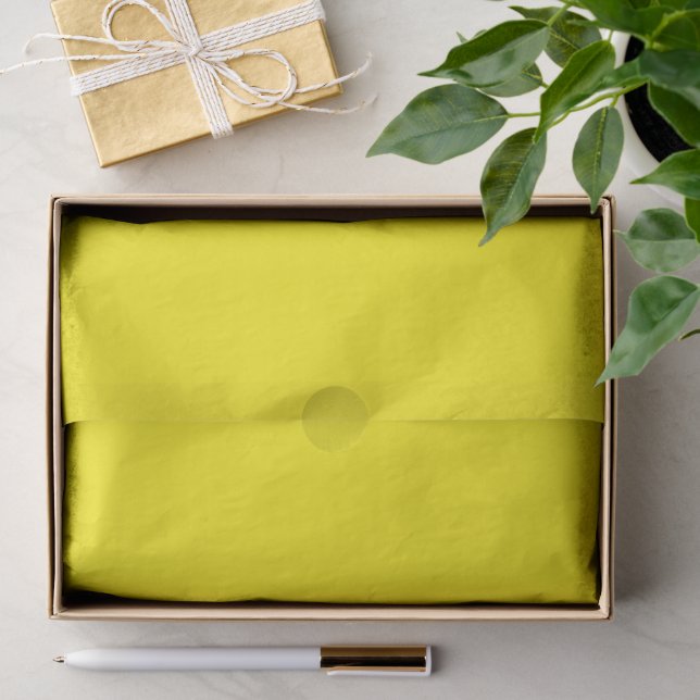 Papel De Seda Moderno Elegante Monocromo Amarillo (Regalo )