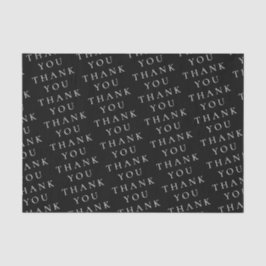 Papel De Seda Moderno Elegante Negro Blanco Gracias Personalizad
