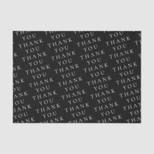 Papel De Seda Moderno Elegante Negro Blanco Gracias Personalizad