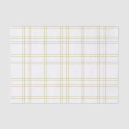Papel De Seda Moderno estampado de cuadros Chic Blanco y Dorado