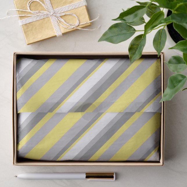 Papel De Seda Moderno Estampado Diagonal de Raya Multi-Ancho Sin (Regalo )