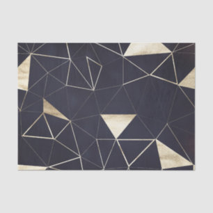 Papel De Seda Moderno geométrico negro y dorado