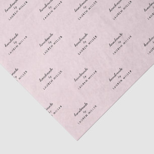 Papel De Seda Moderno 'Hecho a mano por' rosa y negro