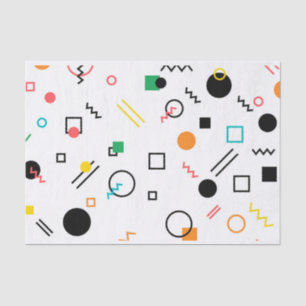 Papel De Seda Moderno, lúdico, fresco, moderno, geométrico Memph