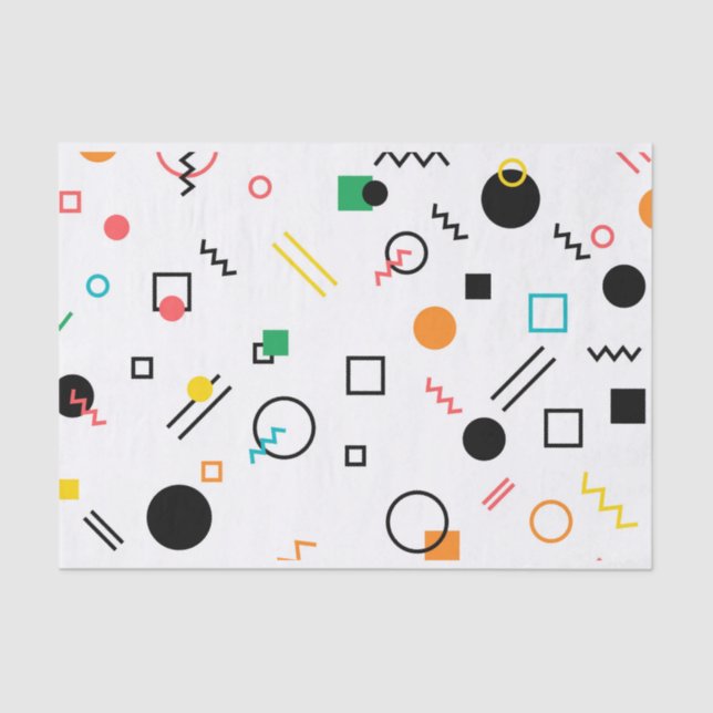 Papel De Seda Moderno, lúdico, fresco, moderno, geométrico Memph (Anverso)