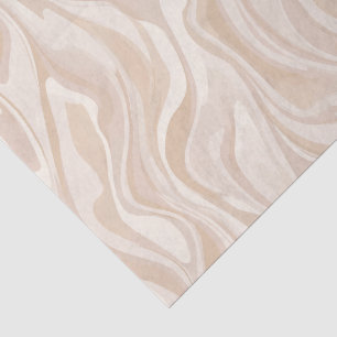 Papel De Seda Moderno Minimalista Suave Beige Flujo Patrón Abstr