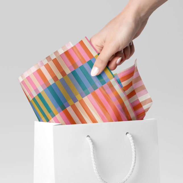 Papel De Seda Moderno Naranja, rosa, azul y verde festivo (Subido por el creador)