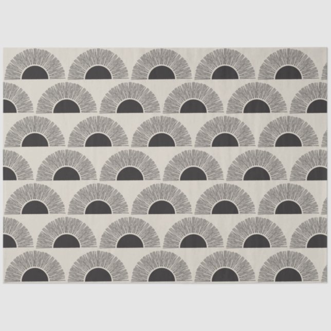 Papel De Seda Moderno Patrón de arte abstracto negro y beige del (Anverso)