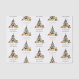 Papel De Seda Moderno Sketchy Christmas Tree Regalos Holiday Car