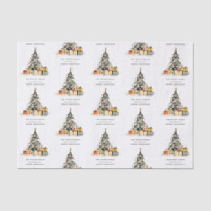 Papel De Seda Moderno Sketchy Christmas Tree Regalos Holiday Car