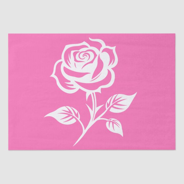 Papel De Seda Moderno Y Elegante Rosa Caliente Y Rosa (Anverso)