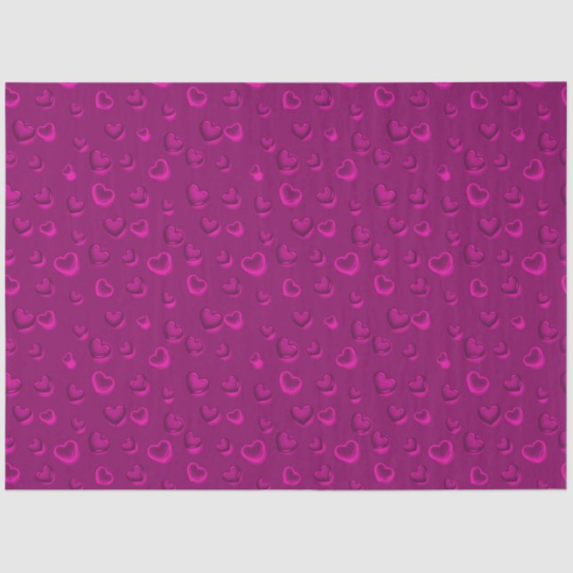 Papel De Seda Moderno y lujoso Purpurina  Corazón rosa (Anverso)
