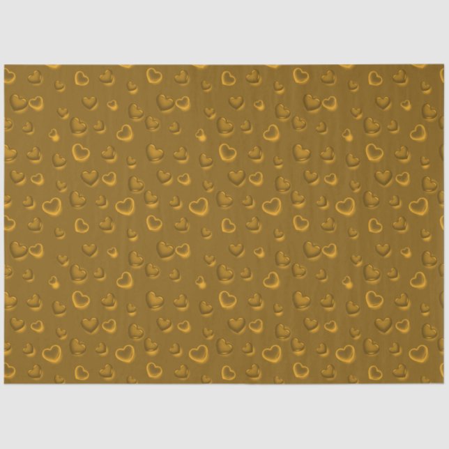 Papel De Seda Moderno y lujoso Purpurina Gold Heart (Anverso)